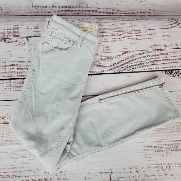 Pilcro Y2K Stet Pastel Blue Corduroy Stretch Pants Size 28 Low Rise Zip Ankle - Picture 3 of 12